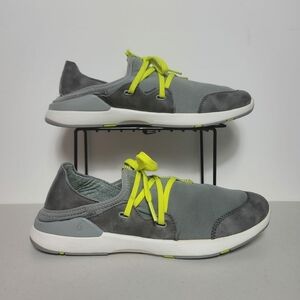 OluKai Miki Li Pavement Gray Walking Shoes Black Slip On Sneakers Womens Sz 8